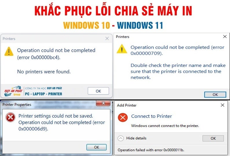 Khắc Phục Lỗi Không Chia Sẻ Được Máy in Windows 11